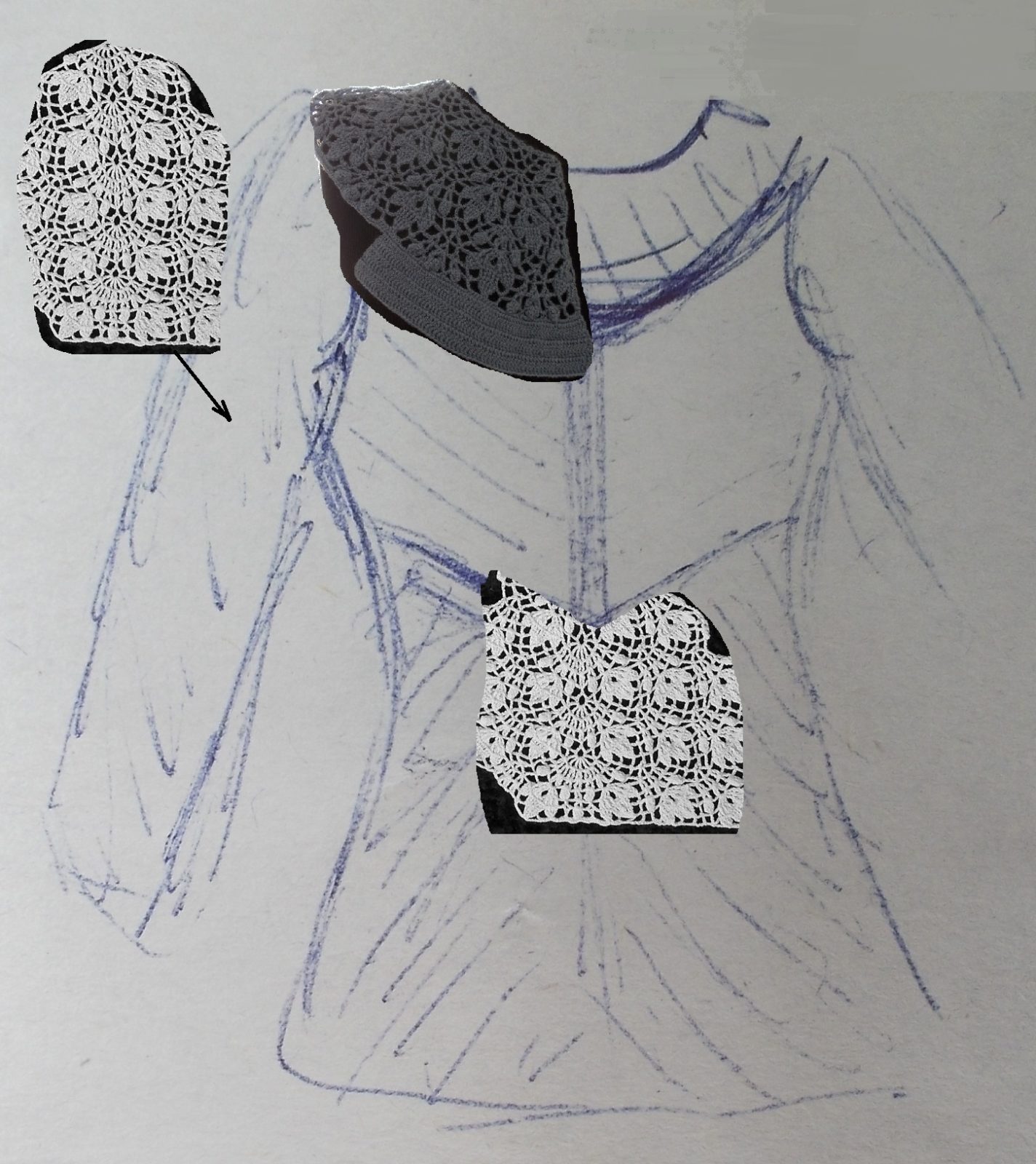 Платье с узором "Пролиски"