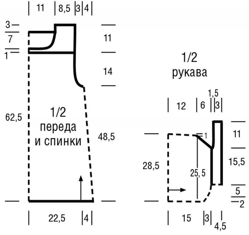 Платье с рукавами спицами